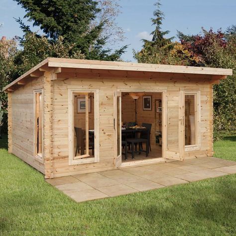 16'5" x 13'1" FT (5 x 4m) Wooden Garden Log Cabin Office Gym Studio