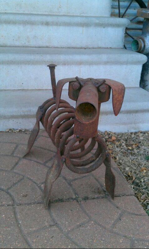 Junk yard dog scrap metal art