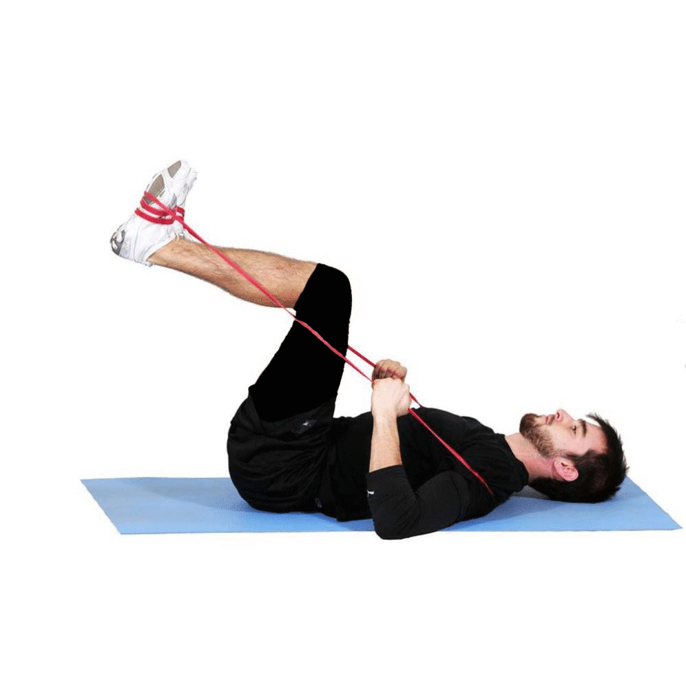 Reverse Crunch with Resistance Bands