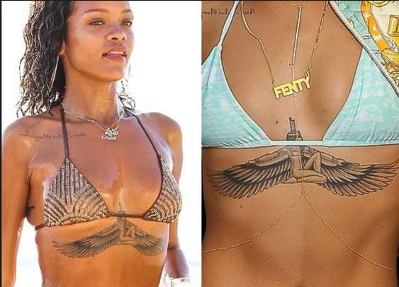 Rihanna the Egyptian goddess Isis tattoo