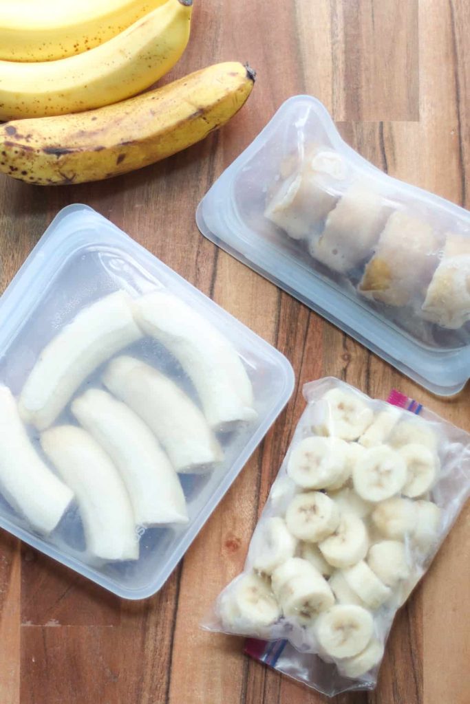 freezer bag, bananas